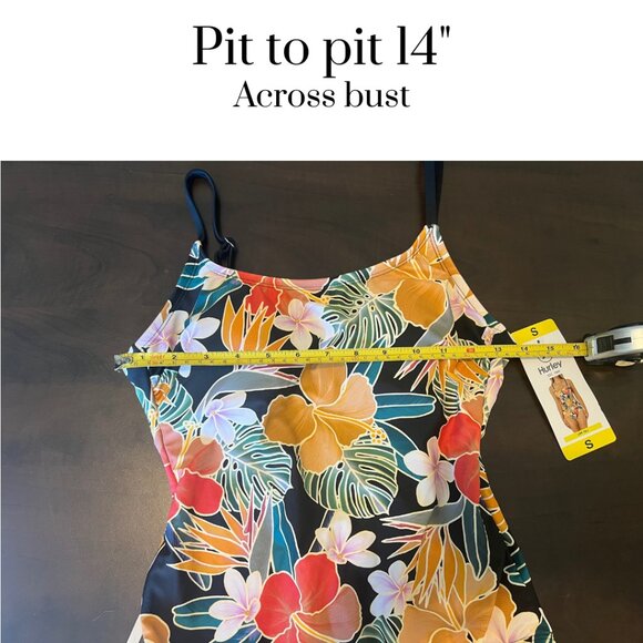 NWT Hurley womens one piece swimsuit padded bra fully lined tropical print Small - Picture 4 of 10